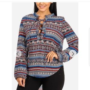 Lightweight Orange Print Blouse